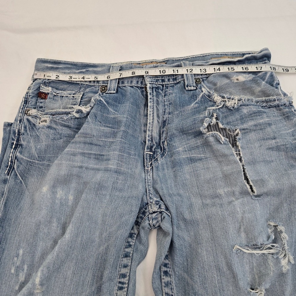BIG STAR Pioneer Boot‎ Jeans Men 36 R 100% Cotton Distressed Denim Y2K Thrashed - Picture 7 of 12